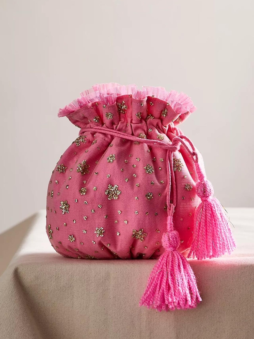 Free People Seasons Sparkle Mini Gift Sack / Pouch
